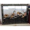 Image 2 : 4pce Decorative Panel Featuring Red Crown Cranes 36'' x 