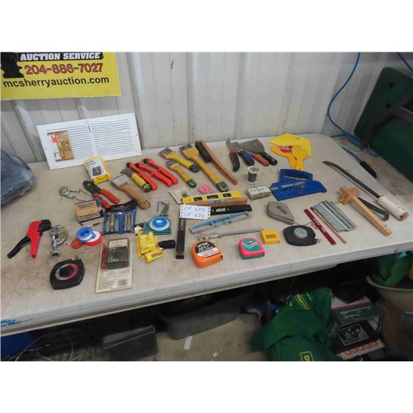 Hand Tools: Levels, Chalk Line, Tape Measures, Scrapers, 
