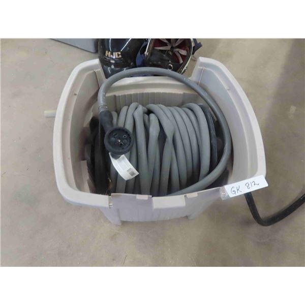 Hose Caddy with Hose and Sprayer Nozzle 