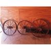 Image 1 : 3 Steel Wheels (2) 32'' Diam, (1) 28'' Diam 