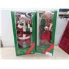 Image 1 : 2 Animated Holiday Santa & Mrs Clause, Approx 25'' Tall 