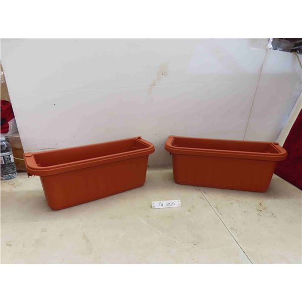 2 Rondine Balcony, Fence or Deck Railing Planters with Adjustable