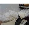 Image 1 : 2 Large White Feathers Burlesque Fans with Case 