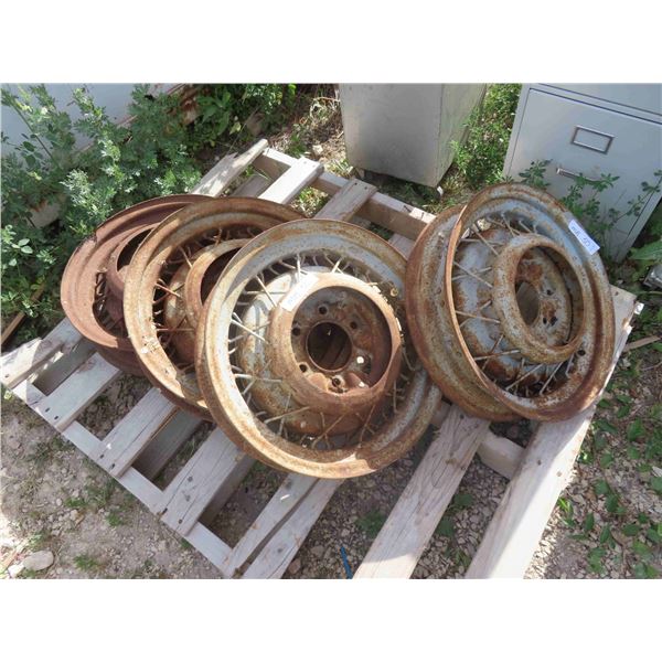 4 Antique Steel Rims 1930s Auto 