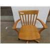 Image 2 : Wood Rolling Swivel Office Chair 