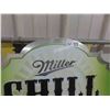 Image 2 : Miller Chill Light Beer with Lime Metal Embossed Sign 22'' x 