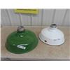Image 1 : 2 Enamel Light Shades, Diam. At Base (1) 16'' (1) 18'' 