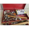 Image 2 : Metal Toolbox with Tools: Hammers, Hole Saw Set,