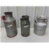Image 1 : 3 Cream Cans with Lids 