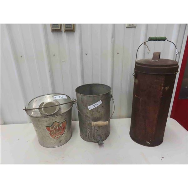 3 Milk Strainer Pails 