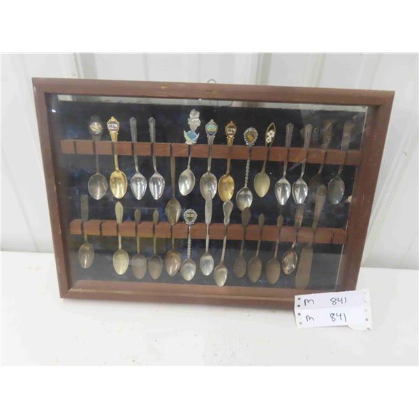 27 Old Souvenir Spoons in Case 