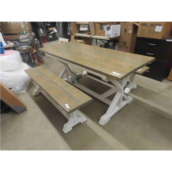 Table 30'' x 72'' x 29 1/2'' with 2 Bench Seats 