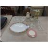 Image 1 : Alabaster Lamp , Reamer,  Serving Dishes, Platter 