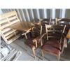 Image 1 : Double Pedestal Café Table with 4 Chairs 30'' x 48'' x 27'' 