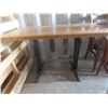 Image 2 : Double Pedestal Café Table with 4 Chairs 30'' x 48'' x 27'' 
