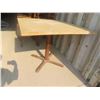 Image 2 : 2 Metal Pedestal Tables 29'' x 36'' x 36''  , The Wood Tops