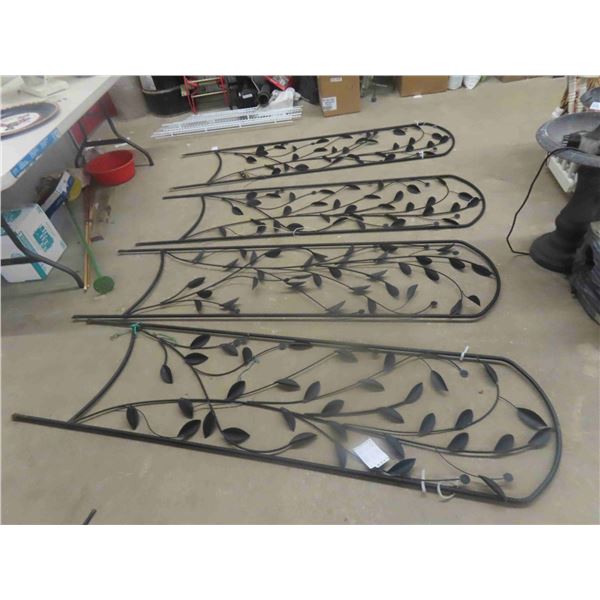 4 Wrought Iron Yard Décor Panels 22'' x 82'' 
