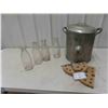 Image 1 : Metal Butter Churn , 4 Milk Bottles 