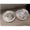 Image 2 : Mix-Matched Teacups and Saucers , 4 Matched 