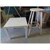 Image 1 : Painted Stool, End Table 18'' x 22'' x 22'' 