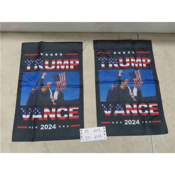 2 Trump Flags 18'' x 12'' 