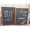 Image 2 : 4 Slogan Backboard Signs, Largest 26'' x 18'' , Canvas Print