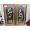 Image 1 : 2 Framed 3D Flower Pictures 33'' x 17'' 