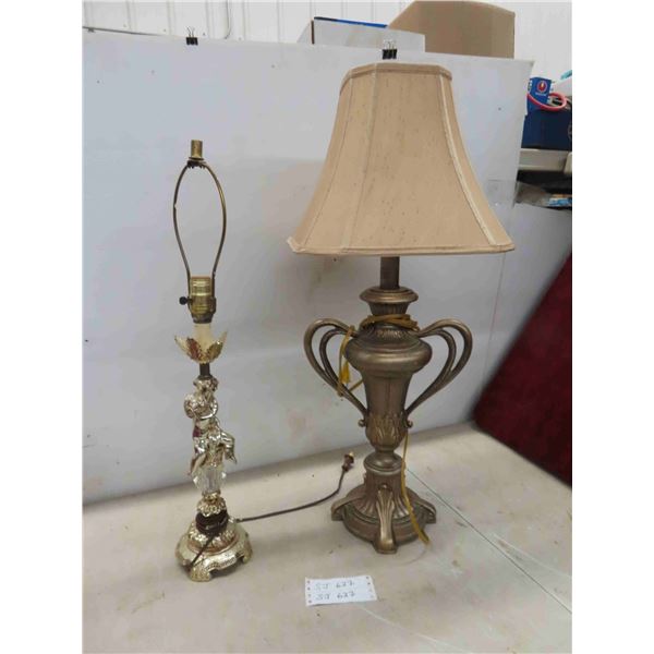 2 Lamps 1 Shade, Tallest is 31'' 