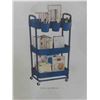 Image 4 : JIUYOTREE 3-Tier Plastic Rolling Storage Cart Utility Cart 