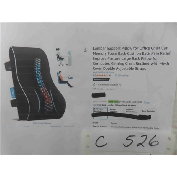 Lumbar Support Pillow for Office Chair Car Memory Foam Back
