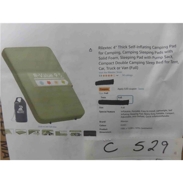 Rilextec 4" Thick Self-Inflating Camping Pad for Camping, Camping