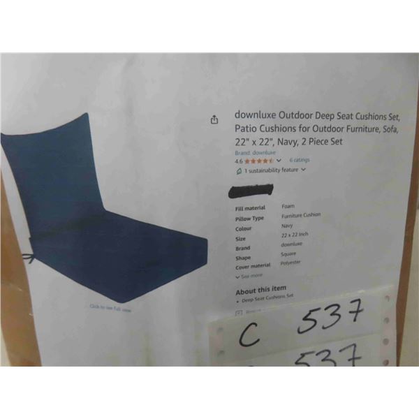 downluxe Outdoor Deep Seat Cushions Set, Patio Cushions for 
