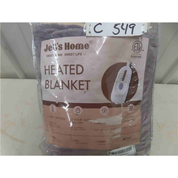 JET'S HOME Heated Blanket King 100"x90" - ETL&FCC Certified Flannel 