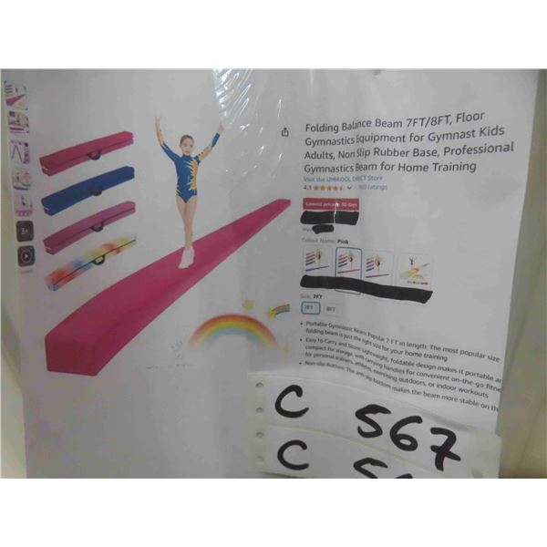 Folding Balance Beam /8FT, Floor Gymnastics Equipment for 