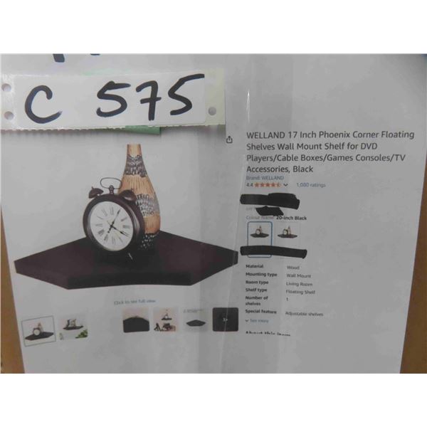 WELLAND 17 Inch Phoenix Corner Floating Shelves Wall Mount