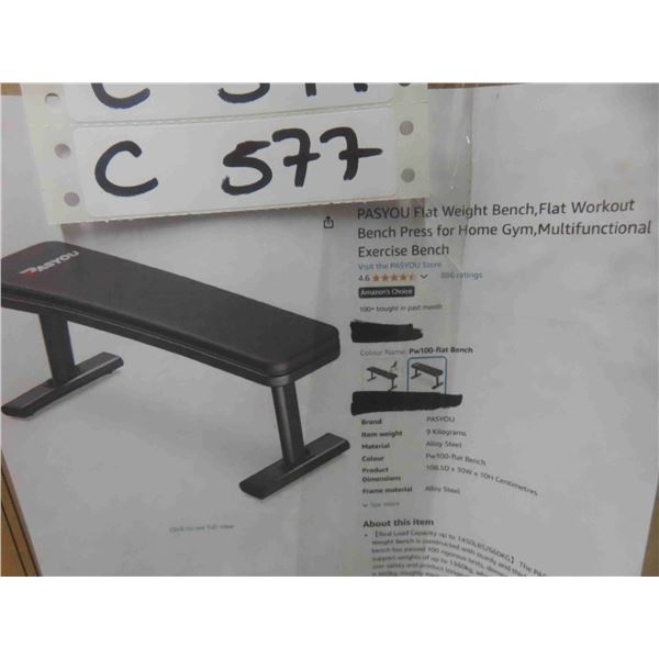 PASYOU Flat Weight Bench,Flat Workout Bench Press for Home
