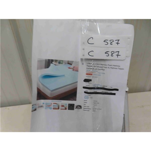 Linenspa 2 Inch Memory Foam Mattress Topper, Gel Infused Twin XL 