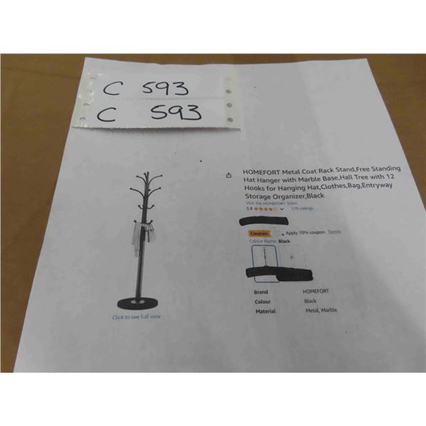 HOMEFORT Metal Coat Rack Stand,Free Standing Hat Hanger with