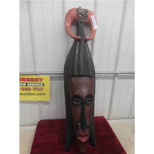 Large! 40'' Traditional Hand Carved Painted Wood Wall Mask