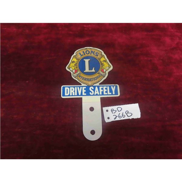 Rare! Lions Club International Metal License Plate Topper 