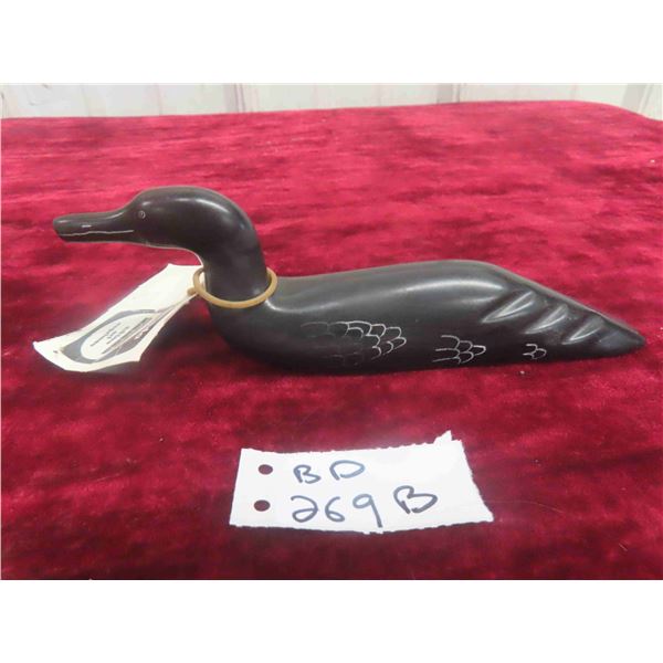 First Nations Inuit Bird Soapstone Carving. Stickered an 