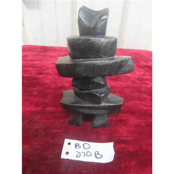 First Nations Inuit Inukshuk Soapstone Carving from 