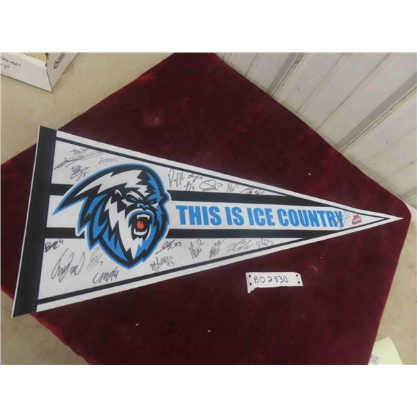 Rare! WHL Winnipeg Ice Team Autographed Pennant 