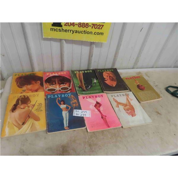 (9) 1960s Playboy Magazines 