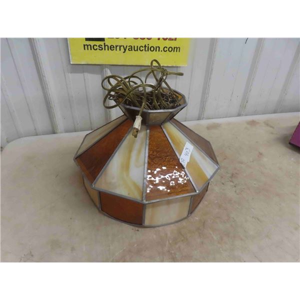 Stained Glass Swag Light with Outlet Wired Plug.