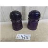 Image 1 : 2 Purple Telephone Insulators 