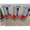 Image 2 : 6 Snowmobile 2 Cycle Oil Cans with Product : OMC