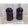 Image 2 : 2 Glass Purple Telephone Insulators 