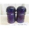 Image 4 : 2 Glass Purple Telephone Insulators 