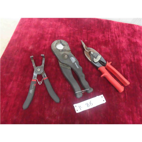 3 Mac Tools: Tin Snip, Hose Cut Off, Hose Pinch Off